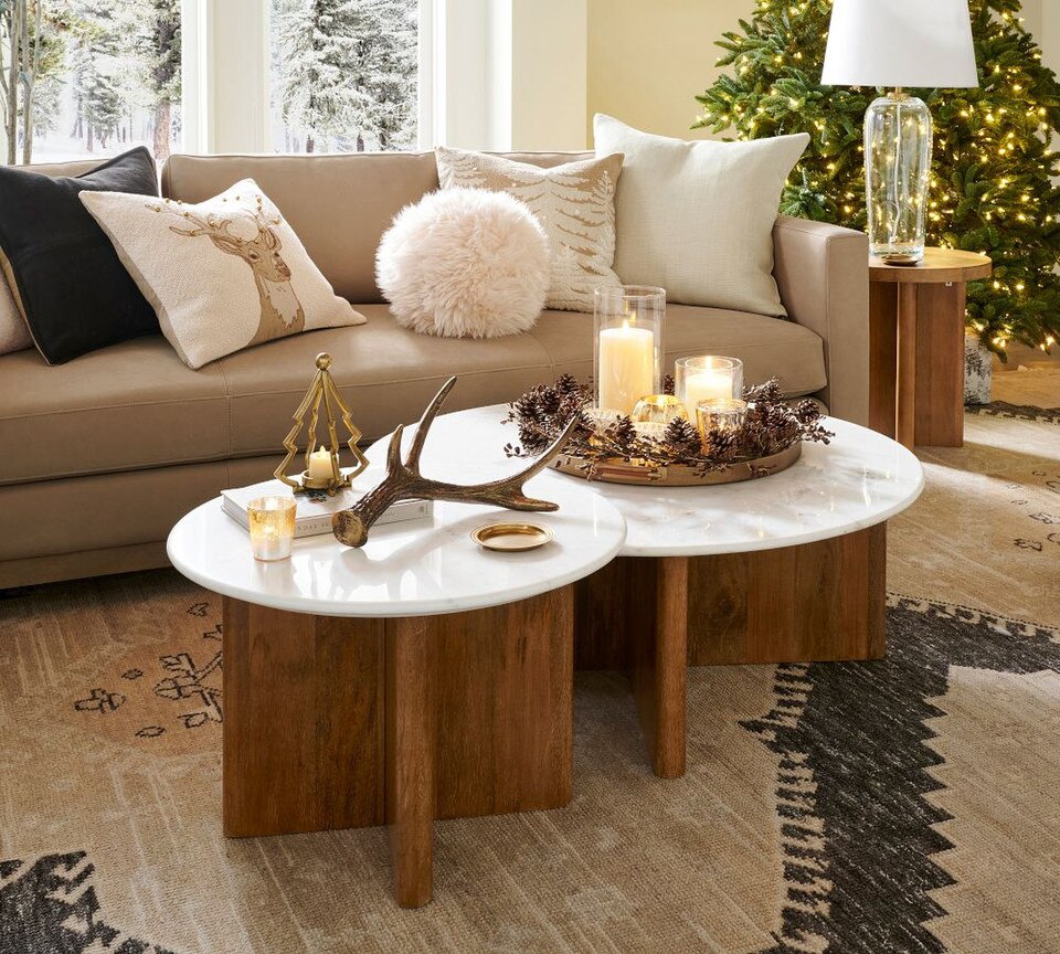 Cayman Round Marble Nesting Coffee Tables | Pottery Barn Australia
